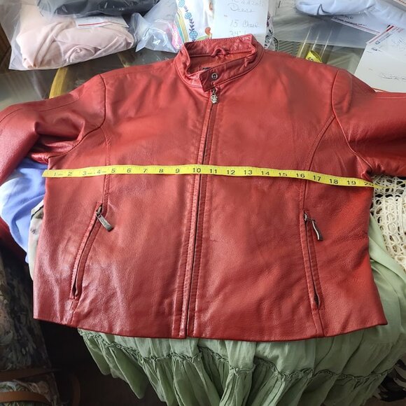 % 25 % OFF  Red Leather Jacket 2x (Runs Very Small ) More Like a Large - Picture 12 of 14